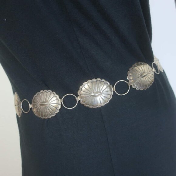 Vintage Navajo Sterling Silver Concho Belt 40\